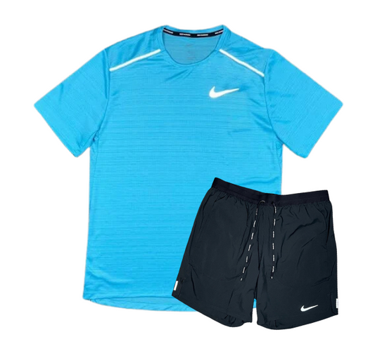Nike 1.0 Miler and Flex Stride Shorts Set - Baltic Blue/Black - Active Vault