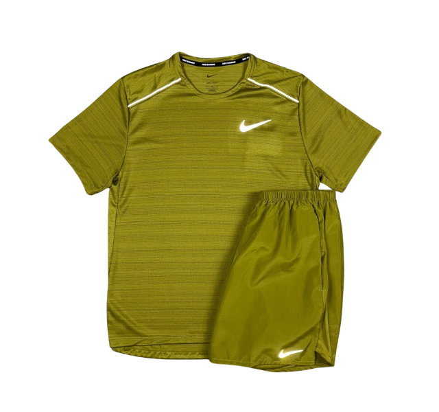 Nike 1.0 Miler and Challenger Shorts Set - Pacific Moss