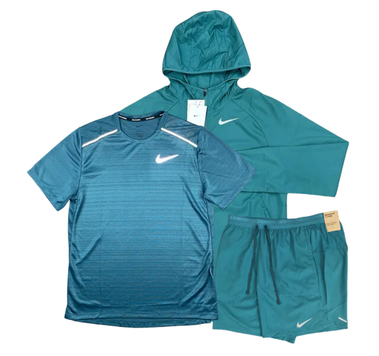 Nike Miler T-Shirt - Windrunner - Flex Stride Shorts Outfit - Mineral Teal - Active Vault