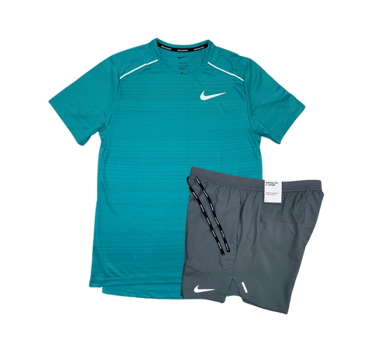 Nike Miler 1.0 T-Shirt and Stride Short Set - Dusty Cactus/Smoke Grey - Active Vault