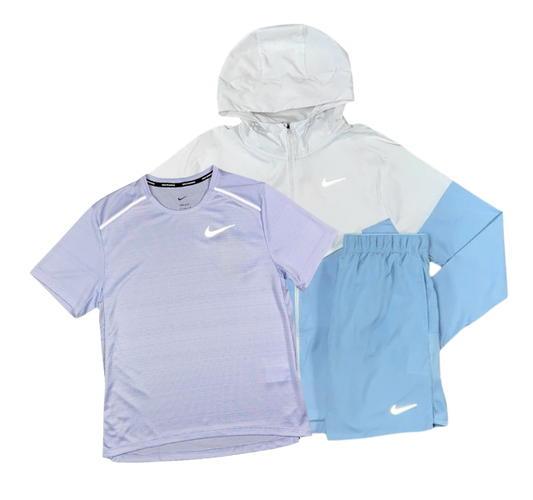 Nike Miler T-Shirt - Windrunner - Flex Stride Shorts Outfit - Light Armoury Blue/Cobalt Blue - Active Vault