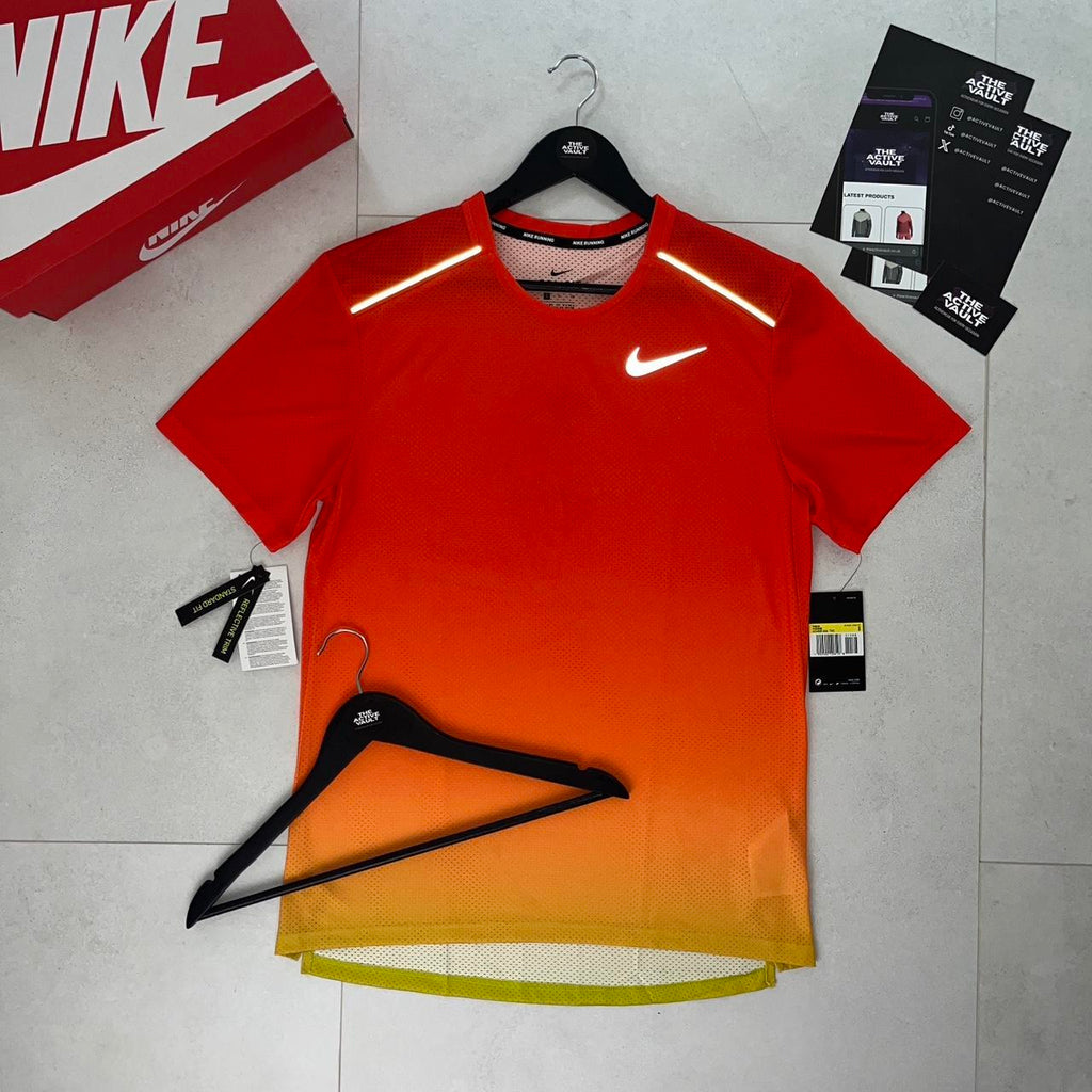 Nike DRY Miler 1.0 T-Shirt - Gradient Red/Yellow - Active Vault