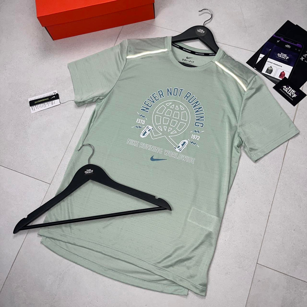 Nike "Never Not Running" Miler 1.0 T-Shirt - Mint Green - Active Vault