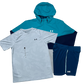 Under Armour Velocity Jacquard T-Shirt - Windrunner - Speedpocket Shorts Outfit - White/Blue - Active Vault