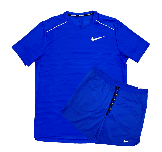 Nike Miler 1.0 T-Shirt and Short Set - Blue - Active Vault