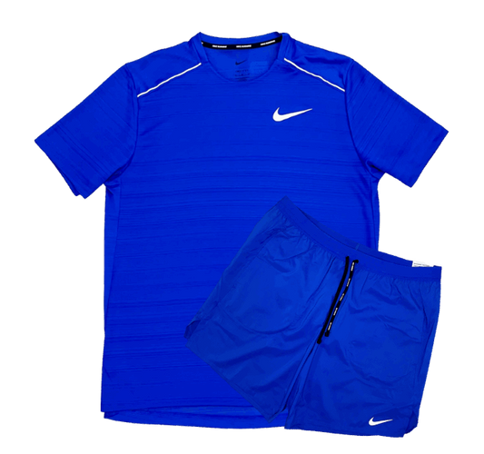 Nike Miler 1.0 T-Shirt and Short Set - Blue - Active Vault
