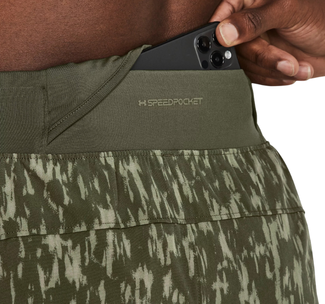 Under Armour Launch Elite 5 Inch Shorts - Marine Green Camo - Active Vault