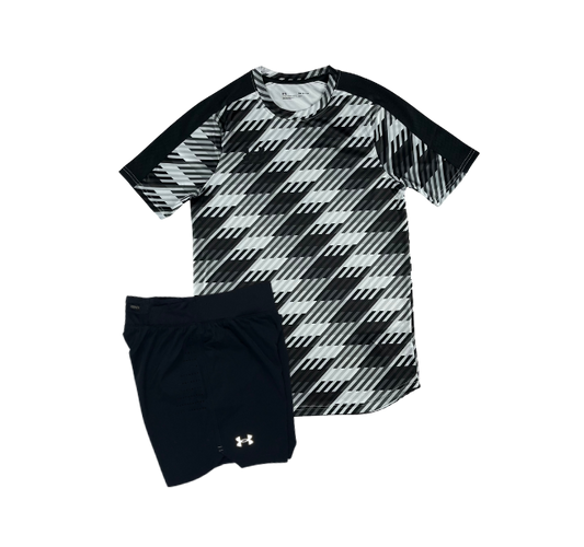 Under Armour Challenger T-Shirt and Speedpocket 7 Inch Shorts Set - Black/White - Active Vault