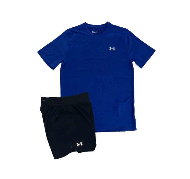 Under Armour Training Vent T-Shirt and Speedpocket 7 Inch Shorts Set - Blue/Black - Active Vault