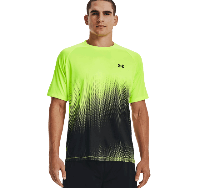 Under Armour Tech Fade T-Shirt and Launch Short Set - Lime Surge/Black - Active Vault