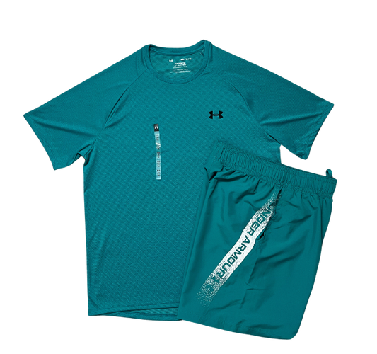 Under Armour Tech T-Shirt and 7 inch Woven Graphic Shorts Set - Teal - Active Vault