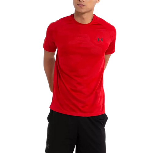 Under Armour Tech Velocity Jacquard Camo T-Shirt - Red - Active Vault