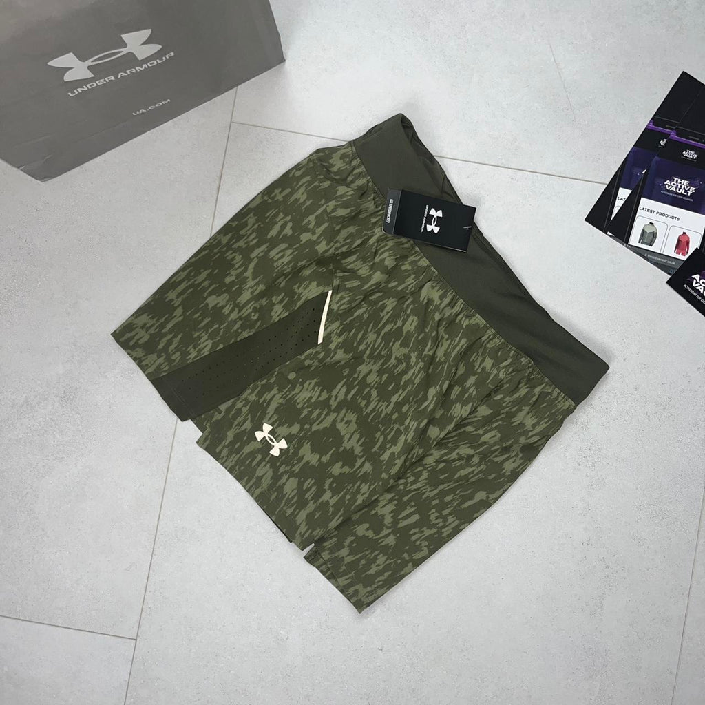 Under Armour Launch Elite 5 Inch Shorts - Marine Green Camo - Active Vault