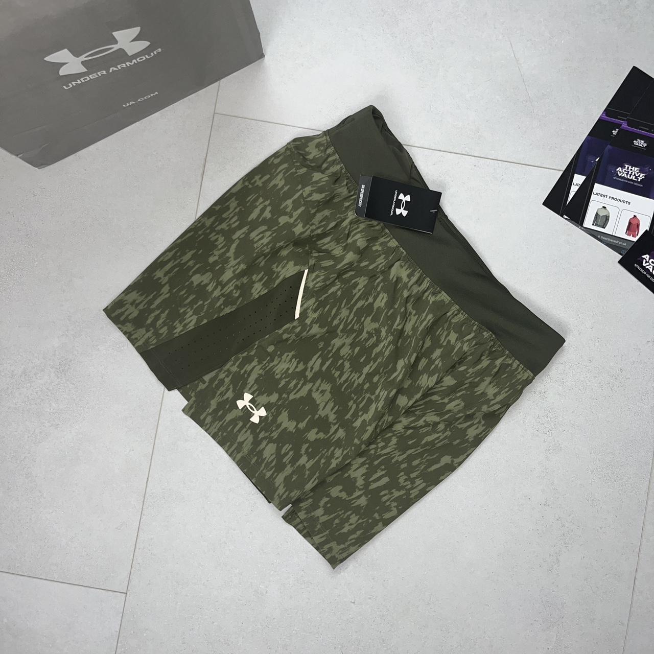 Under Armour Launch Elite 5 Inch Shorts - Marine Green Camo - Active Vault