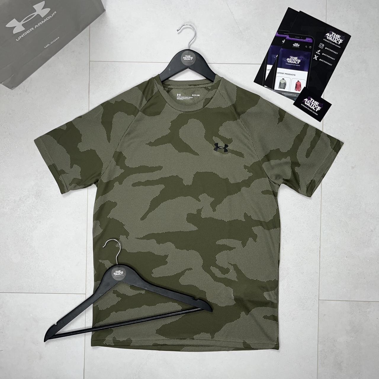 Under Armour Tech Velocity Jacquard Camo T-Shirt - Marine Green - Active Vault
