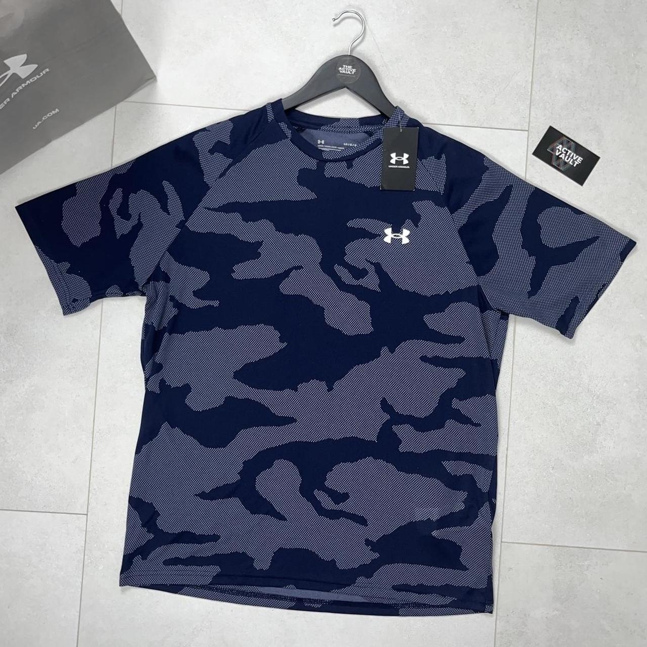 Under Armour Tech Velocity Jacquard Camo T-Shirt - Midnight Navy - Active Vault