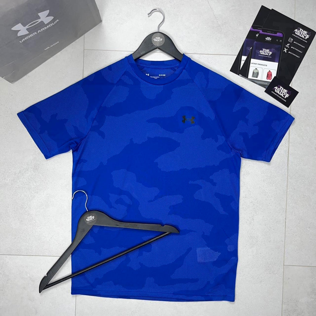Under Armour Tech Velocity Jacquard Camo T-Shirt - Blue Royal - Active Vault