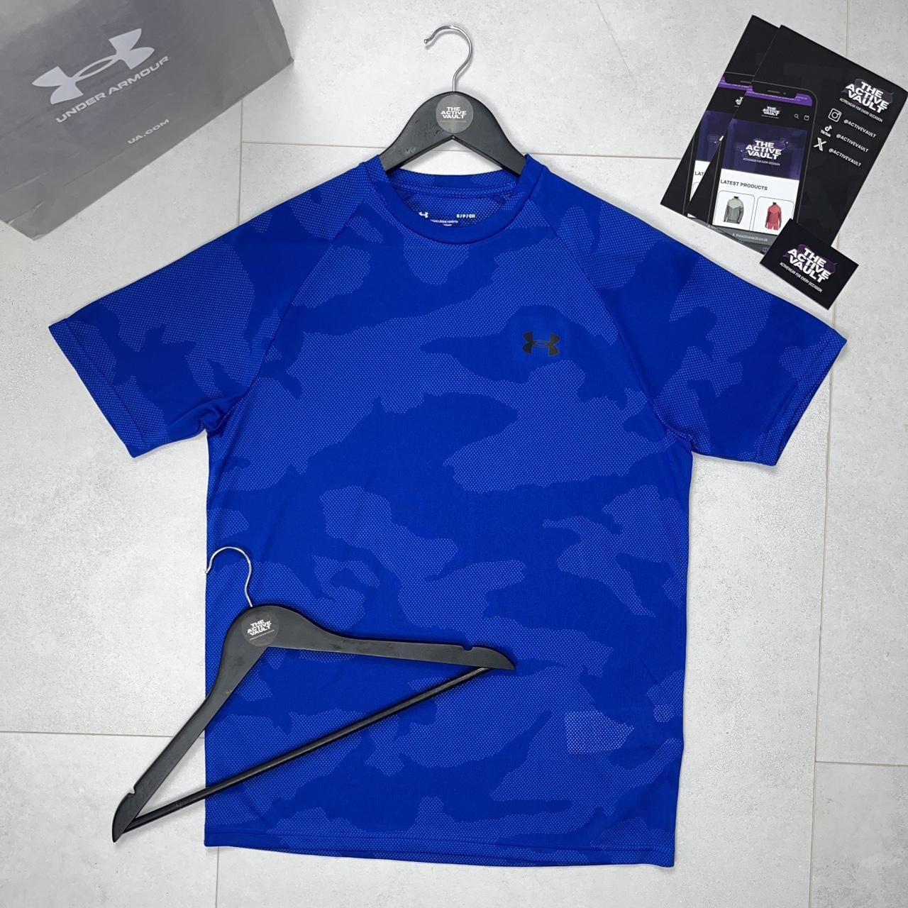 Under Armour Tech Velocity Jacquard Camo T-Shirt - Blue Royal - Active Vault