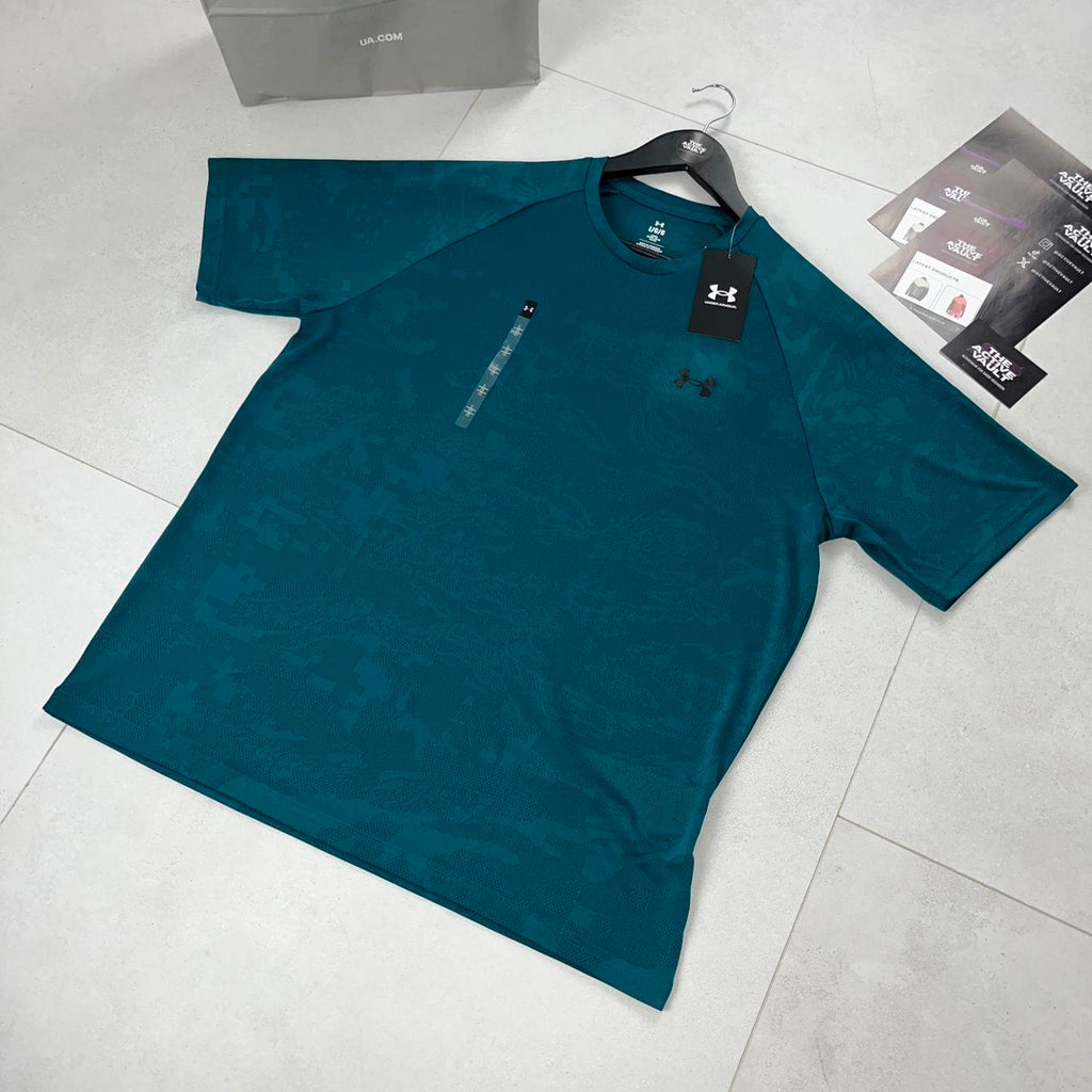 Under Armour Velocity Jacquard Camo T-Shirt - Hydro Teal